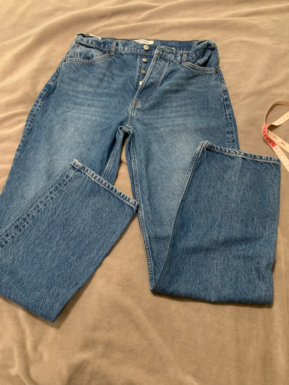 Reformation Women Jeans High Rise Blue Button-Fly